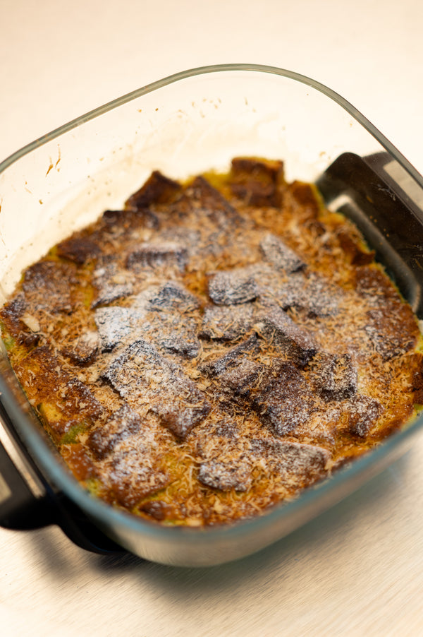 Pandan Coconut  Bread Pudding